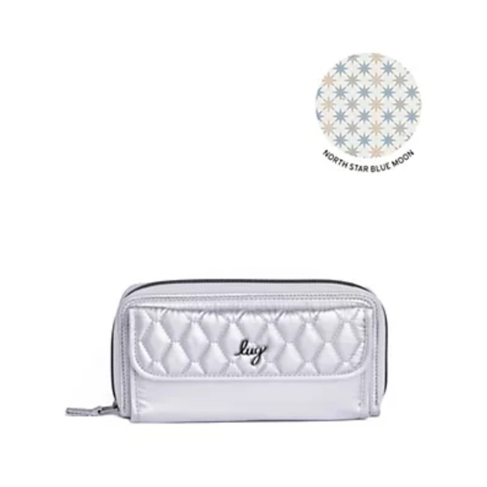 Lug Kickflip SE Convertible RFID Wallet NWT Metallic Silver